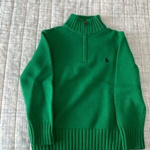 Polo Ralph Lauren Boys Quarter Zip Green Sweater